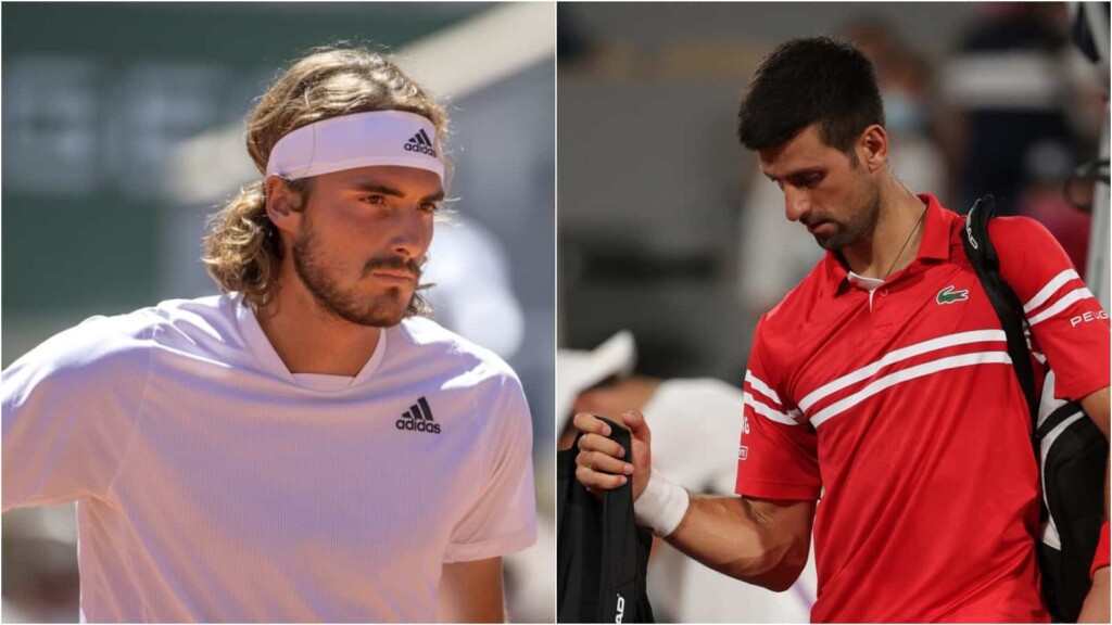 Stefanos Tsitsipas and Novak Djokovic