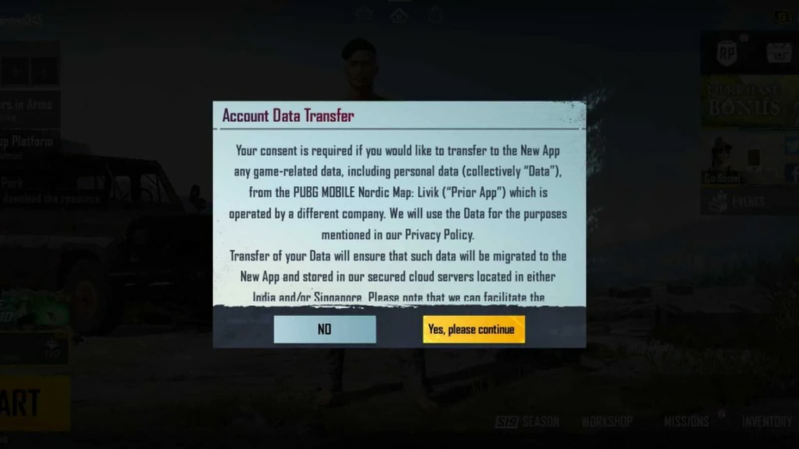 Battlegrounds Mobile India to Allow Data Transfer