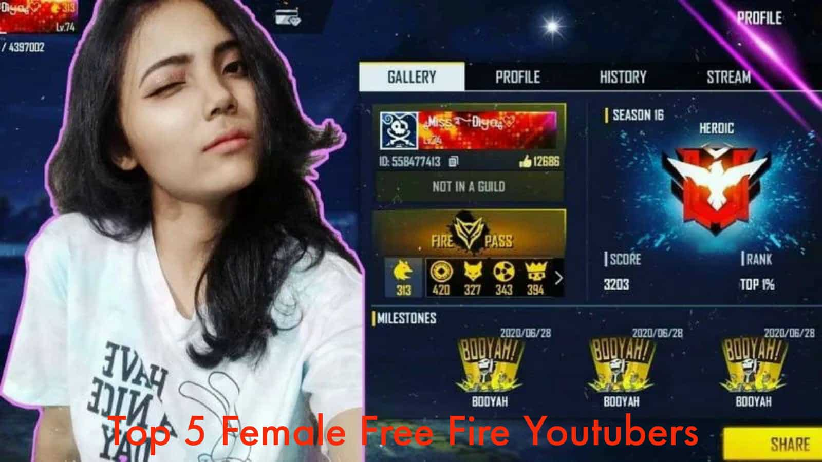 Top 5 Female Free Fire Youtubers In India In June 2021