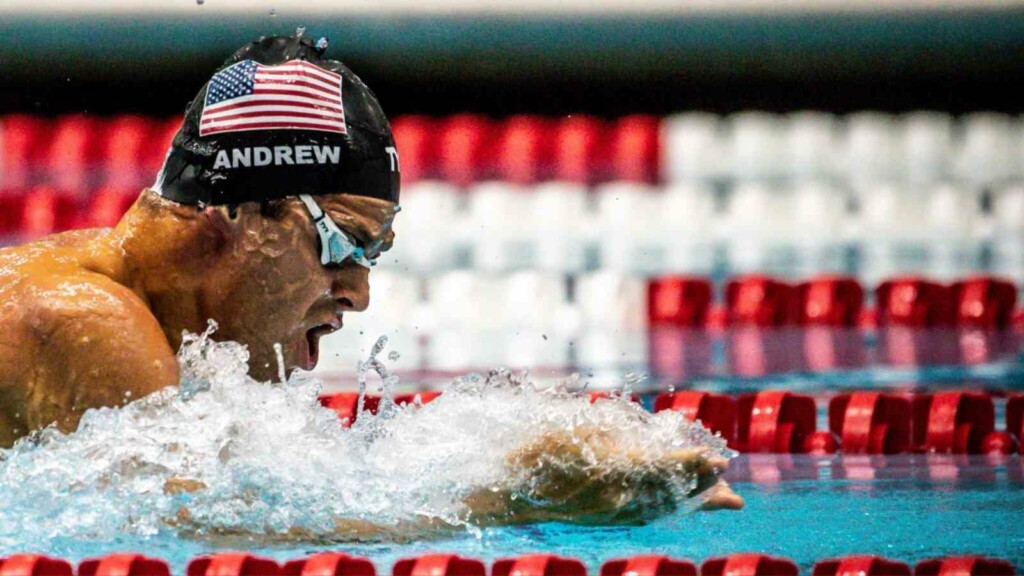 Michael Andrew at the Olympic trials for swimming