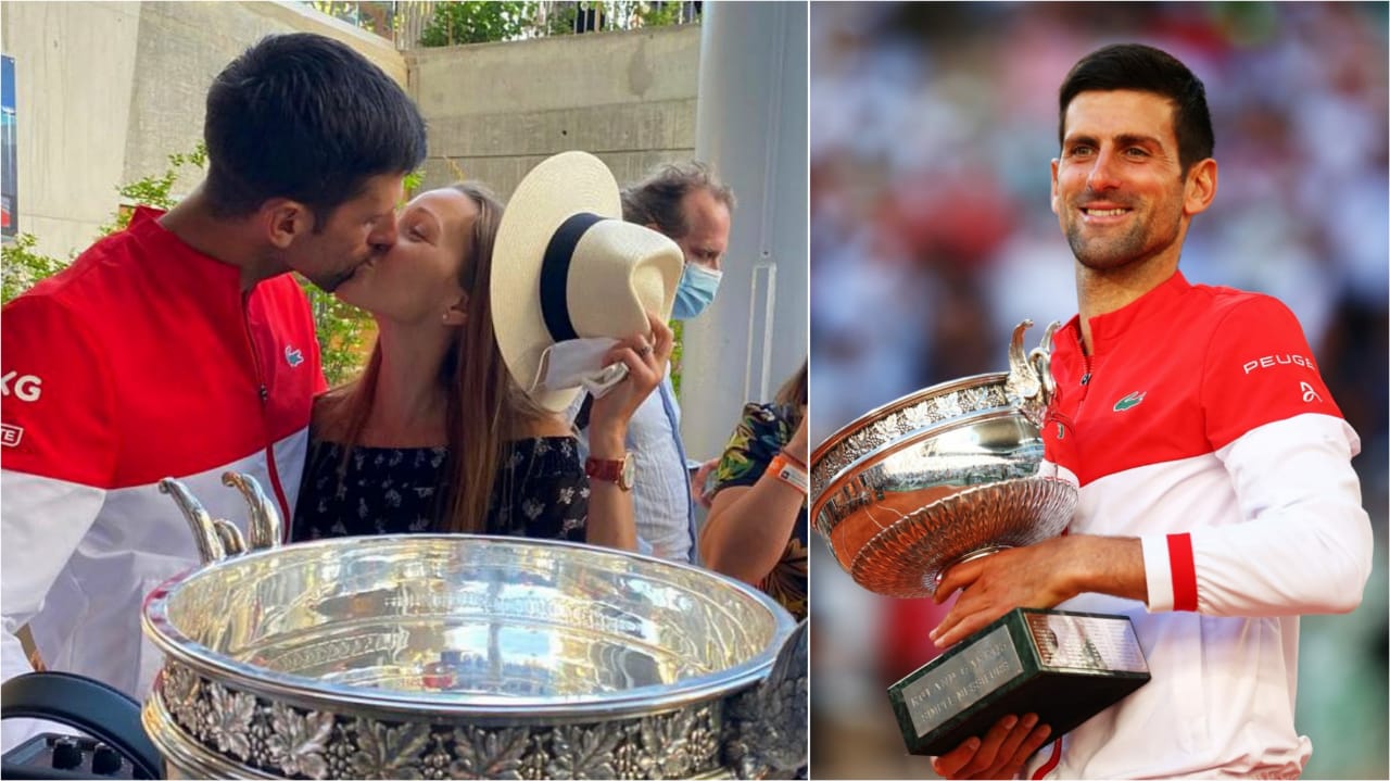 “A blissful moment”: Wife Jelena Djokovic kisses Novak Djokovic in joy after his 2nd French Open triumph!