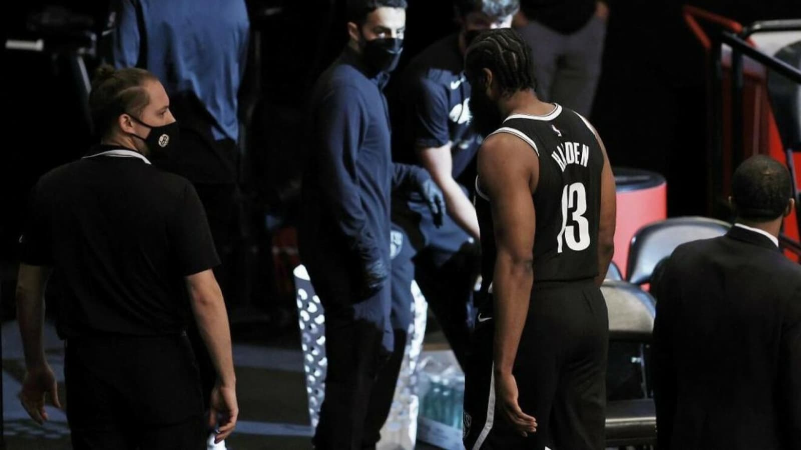 Watch: James Harden makes his way back to the roster after Brooklyn Nets move him to questionable for Game 5 a day before