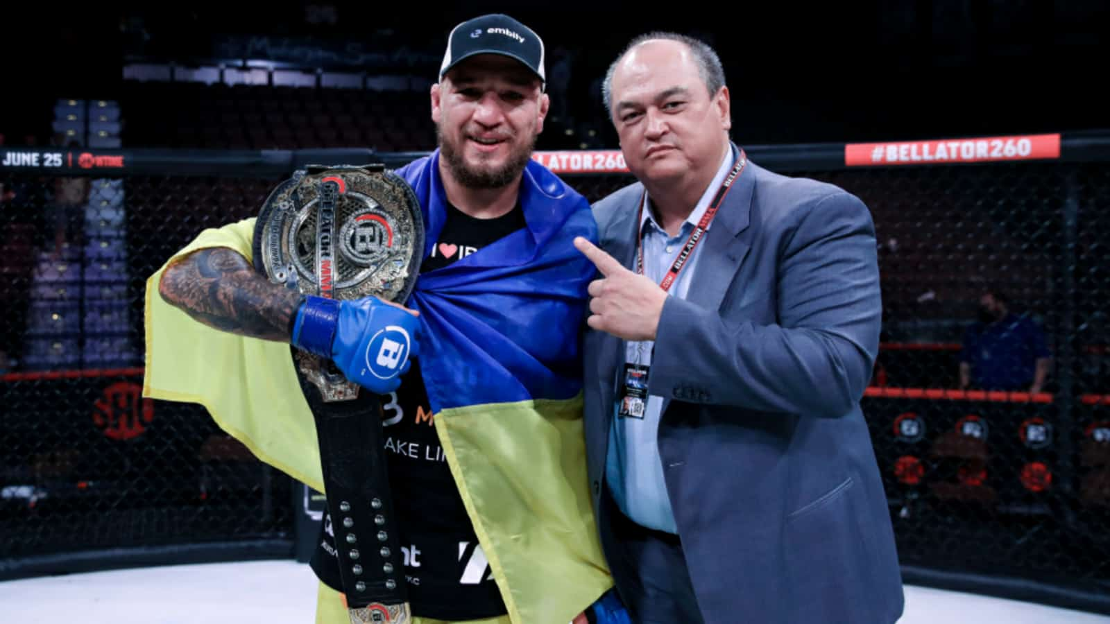 Watch: How Bellator Welterweight champ Yaroslav Amosov protected his belt while sheltering from bombings in Ukraine