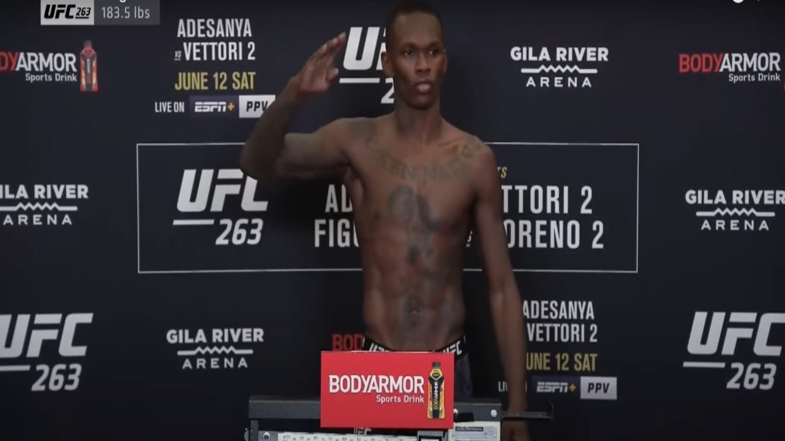 UFC 263 Weigh ins: Israel Adesanya comes in at 183.5lbs, underweight again!