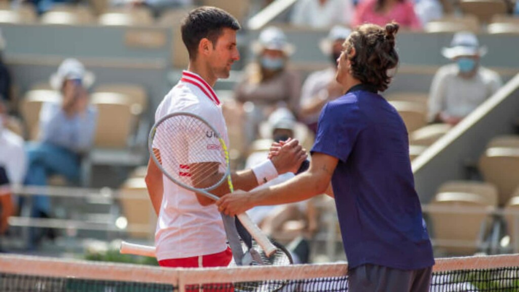 Novak Djokovic and Lorenzo Musetti