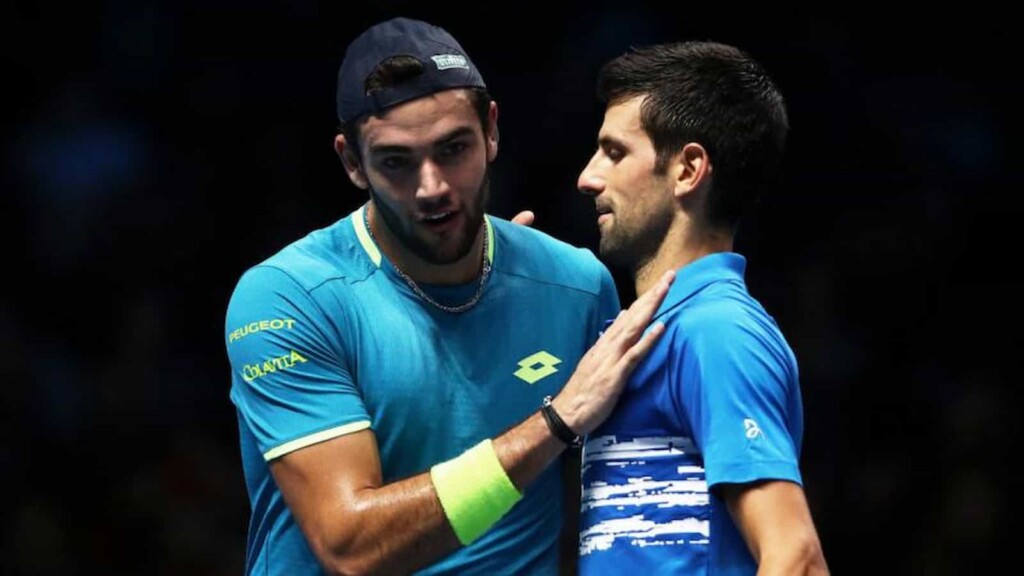 Matteo Berrettini and Novak Djokovic