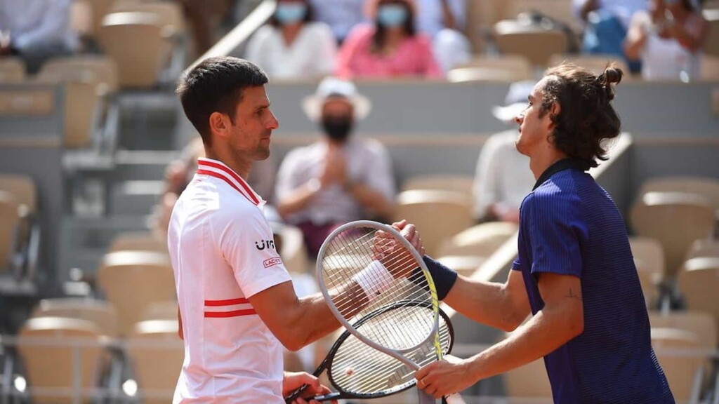 Novak Djokovic and Lorenzo Musetti