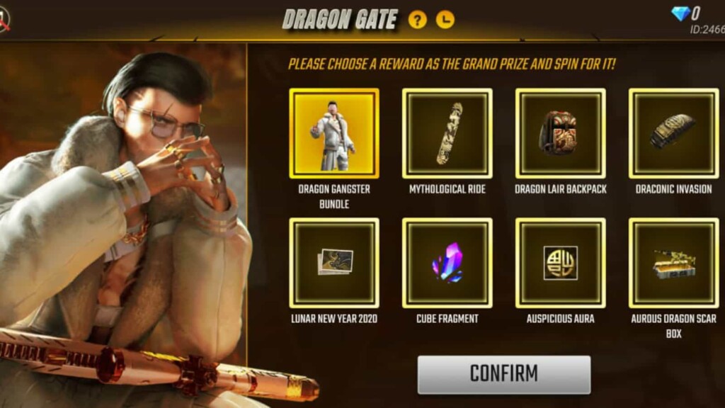 Dragon Gate event in Free fire