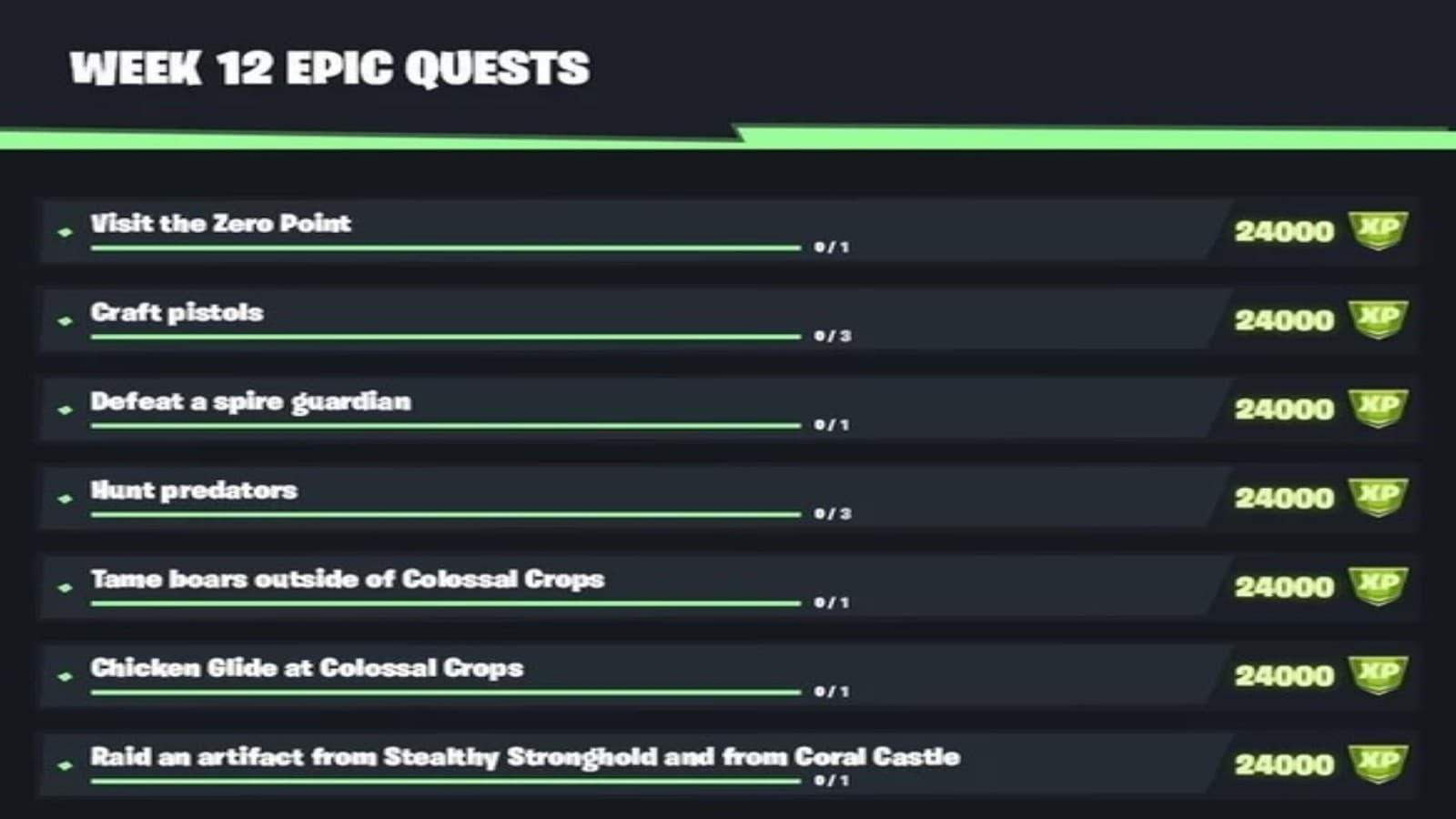 Fortnite Season 6 Week 12 Challenges