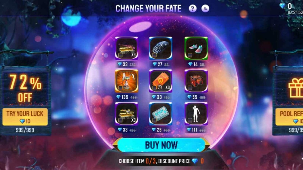 Free Fire Change Your Fate 