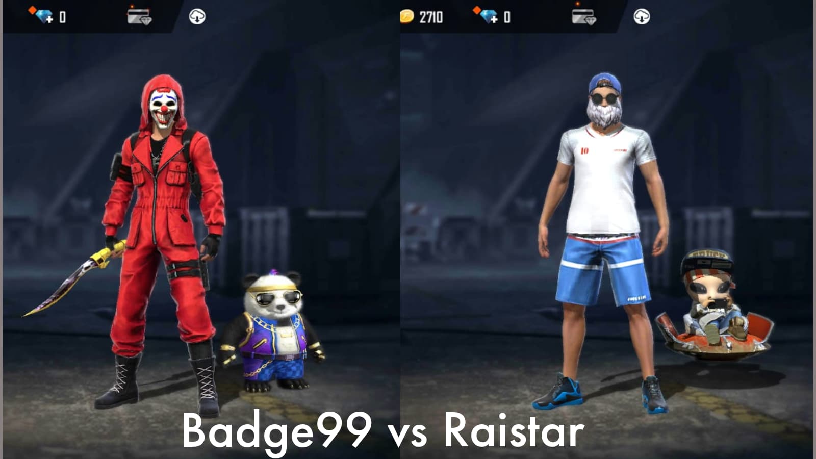 Badge 99 vs Raistar: Who is the best Free Fire Player?