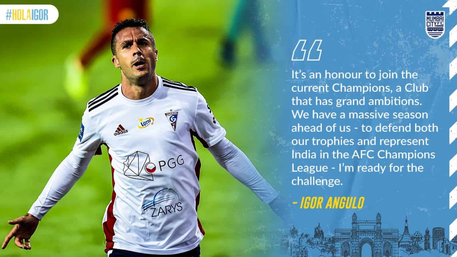 Mumbai City announces Igor Angulo on a free transfer