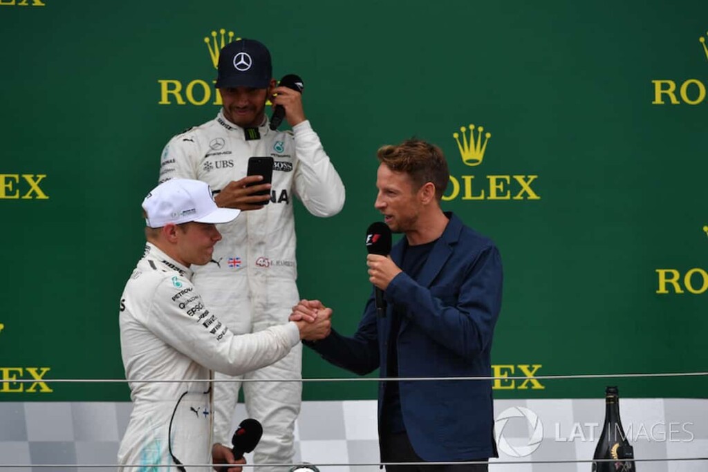 Valtteri Bottas, Lewis Hamilton and Jenson Button