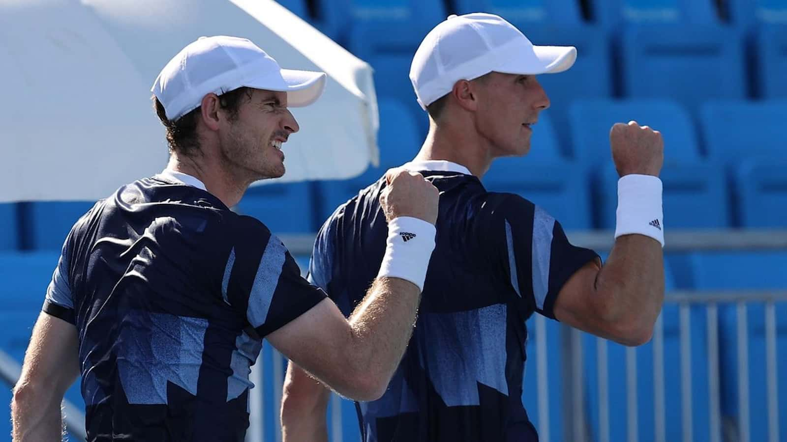 WATCH: Andy Murray and Joe Salisbury enjoy a cheeky victory celebration at the 2020 Tokyo Olympics