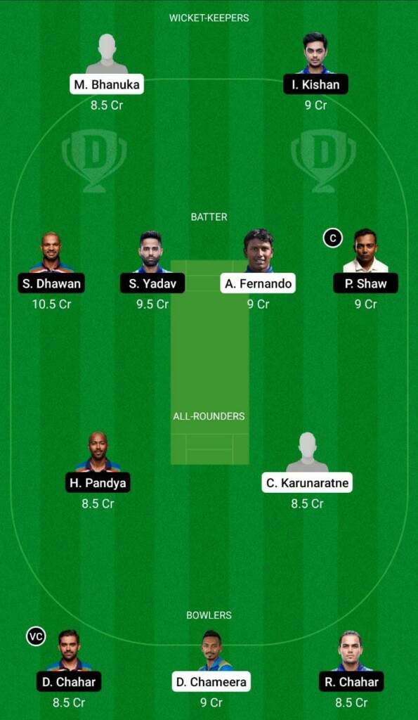 IND vs SL Dream11