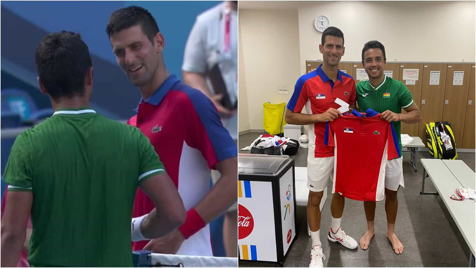 WATCH: Hugo Dellien thanks Novak Djokovic after the Serbian gifts him his T-Shirt