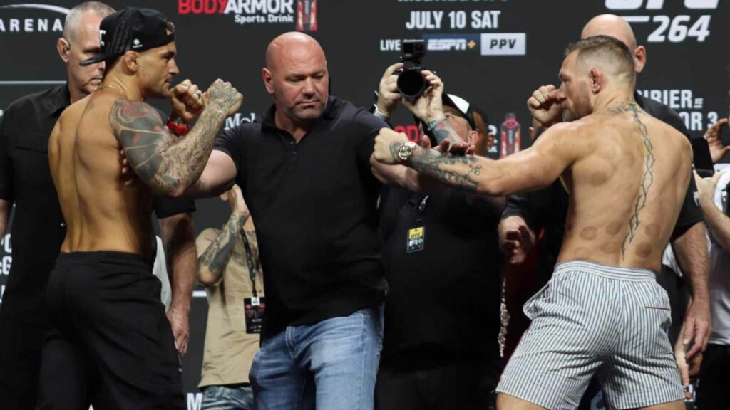 Conor McGregor and Dustin Poirier UFC 264 weigh ins