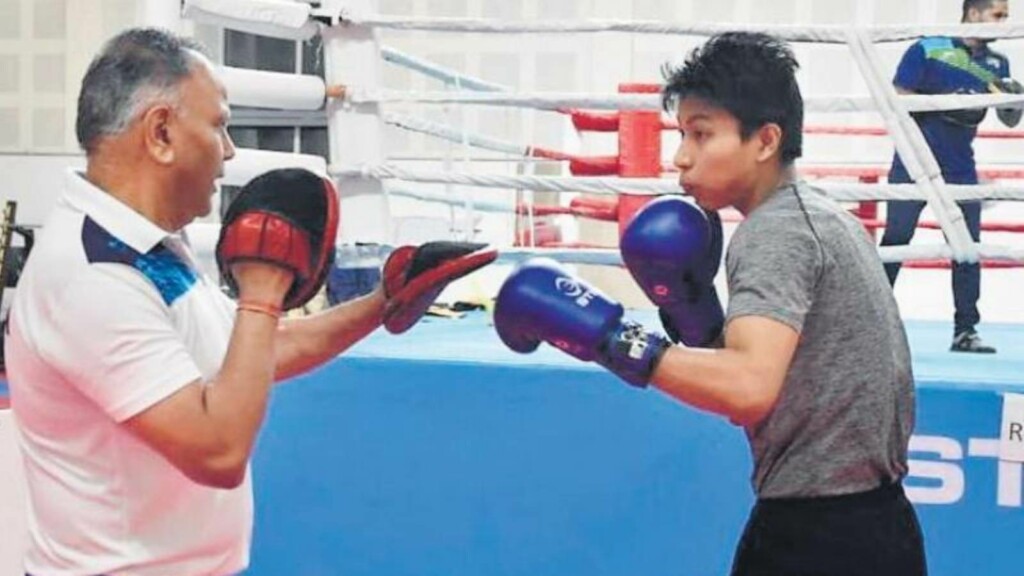 Lovlina Borgohain with coach Shiv Singh