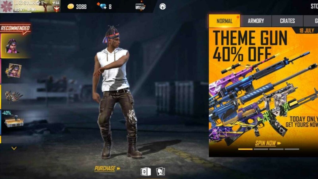 Free Fire Theme Gun