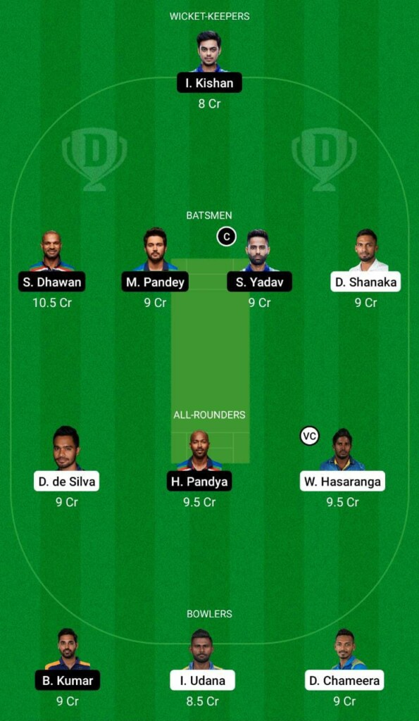 IND vs SL Dream11