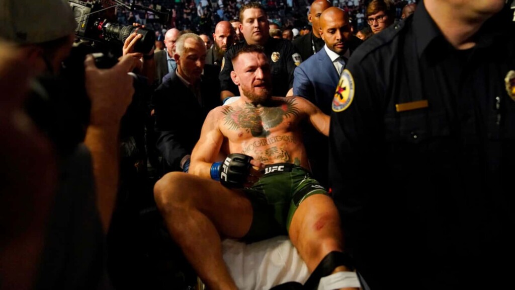 Conor McGregor on his leg injury