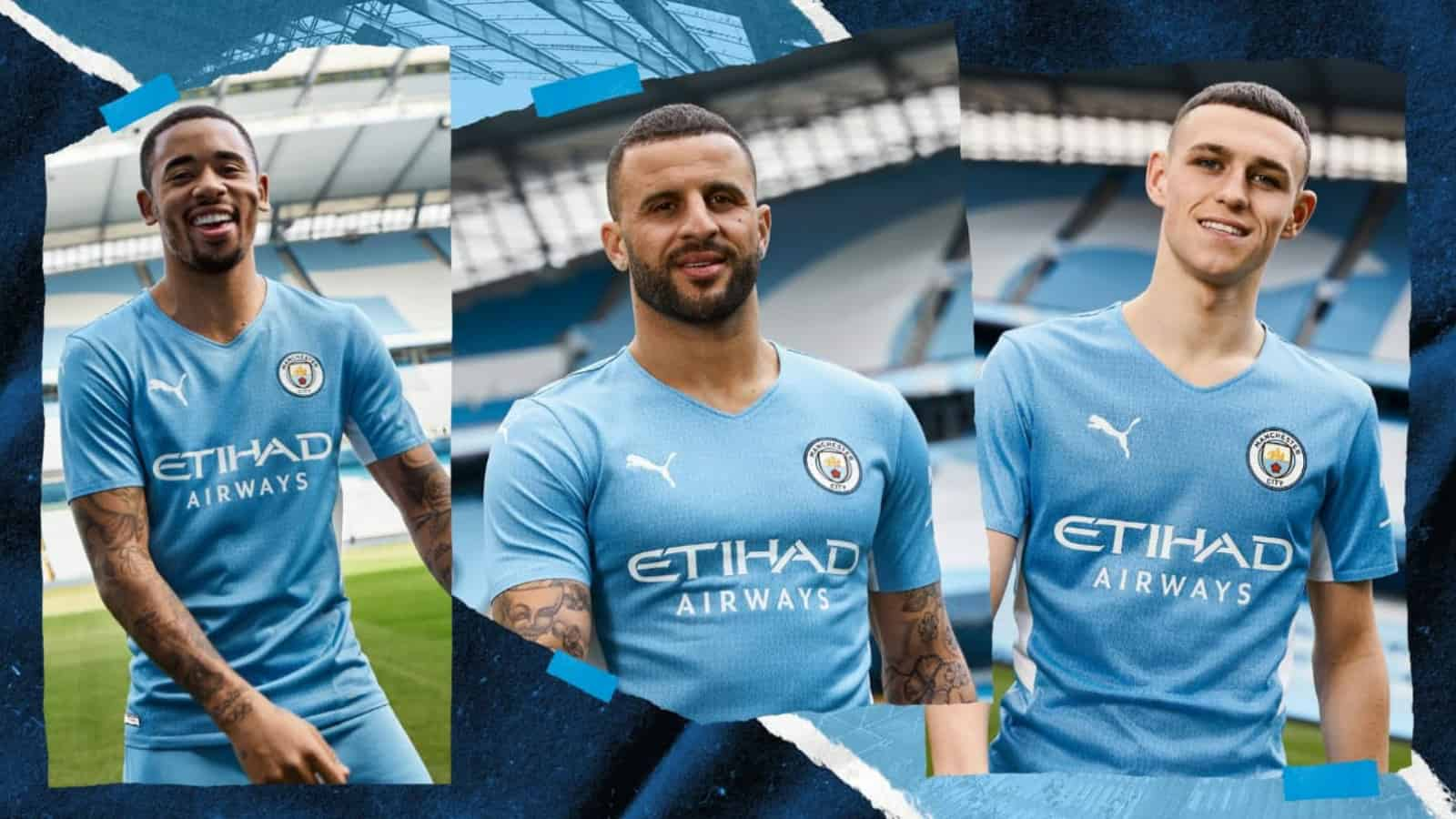 Manchester City unveil their new  home kit in association with Puma for 2021-22 season in tribute to Sergio Aguero’s 93:20 goal