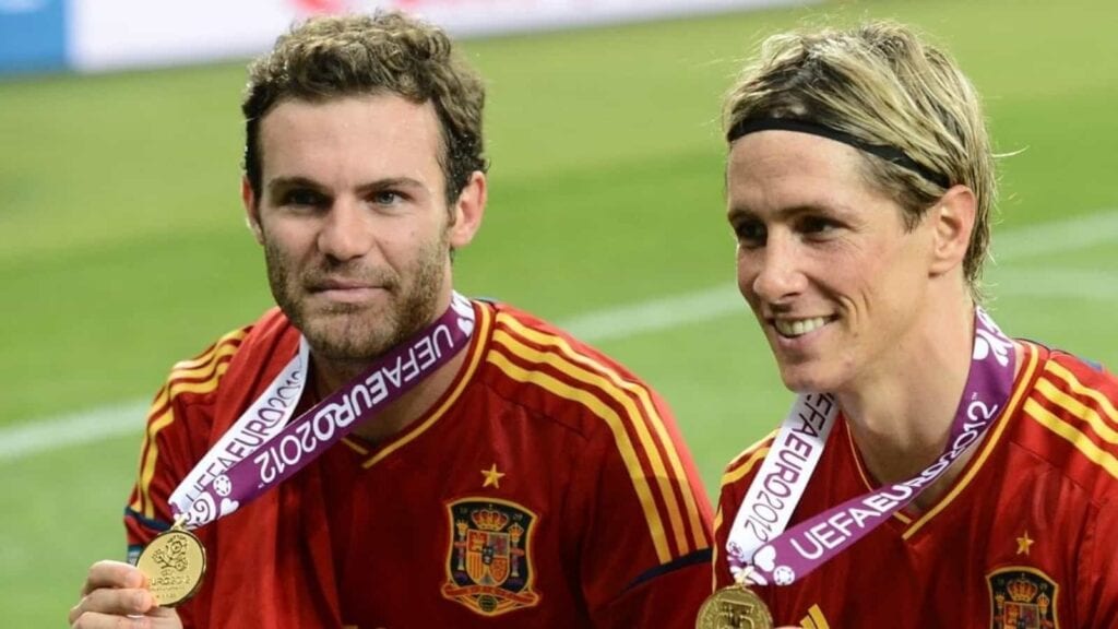 Torres and Mata with EURO Cup