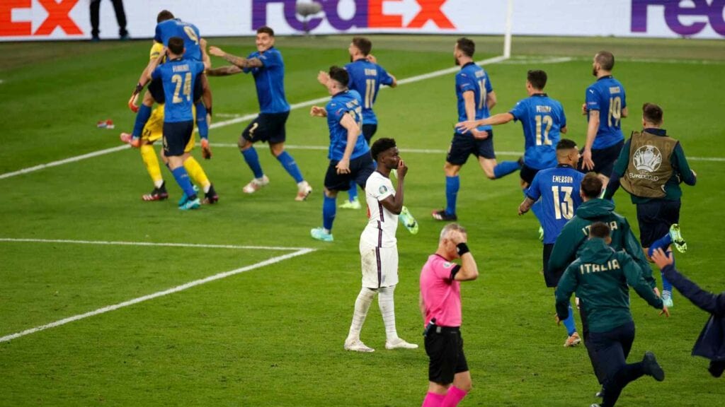 Italy celebrate their victory