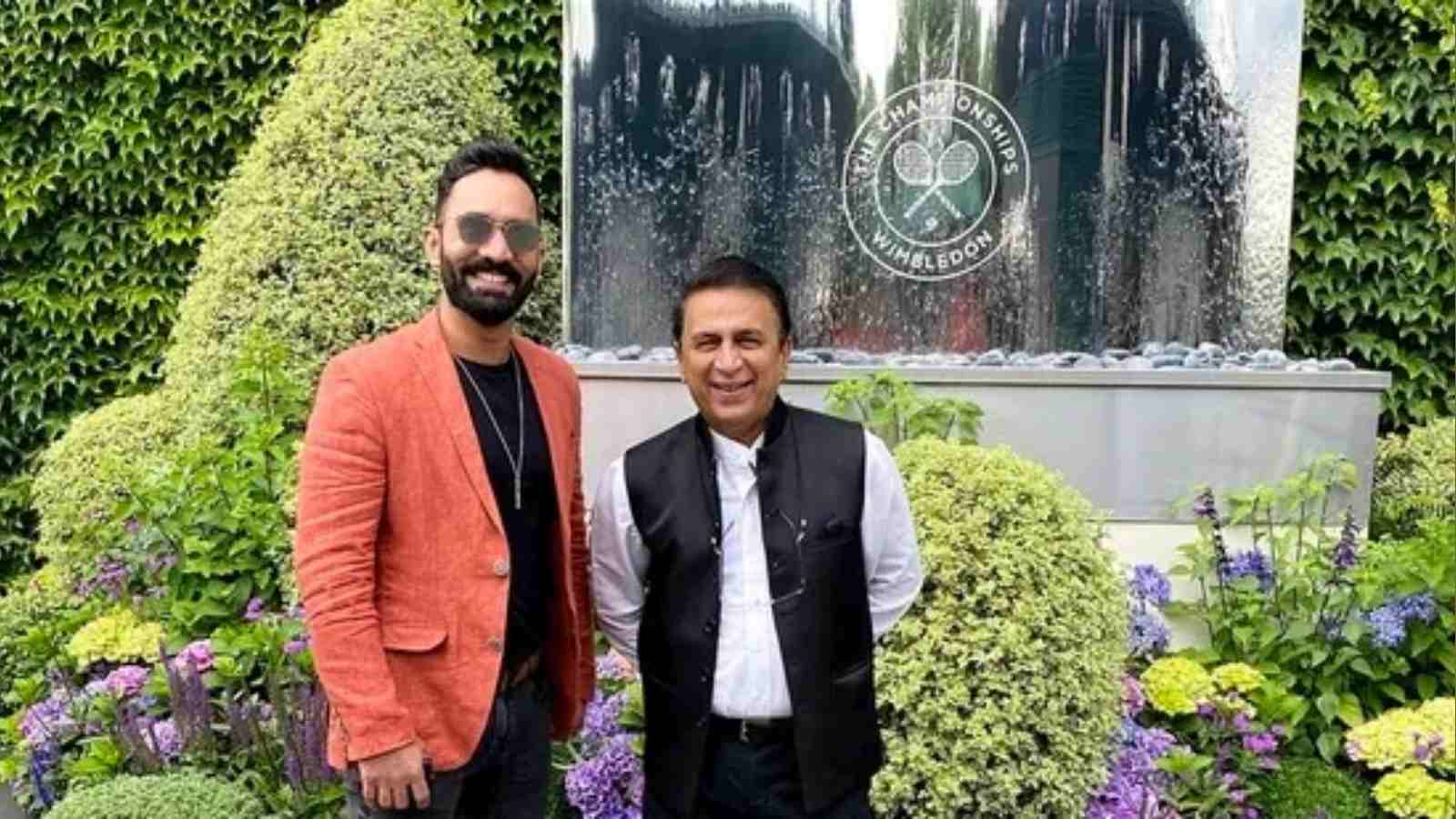 Dinesh Karthik and Indian Legend Sunil Gavaskar Enjoys Wimbledon 2021 Outing