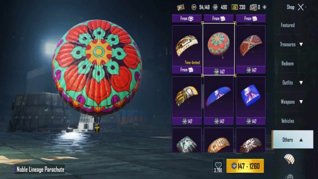 Top 5 parachute skins in BGMI