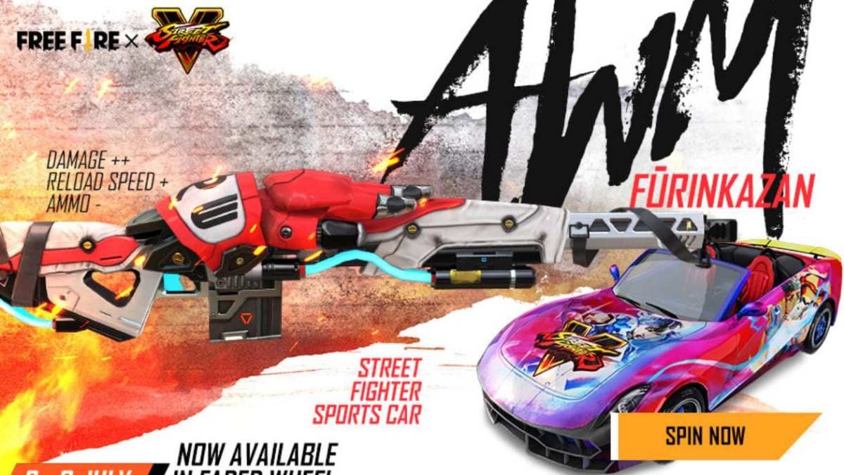 How to get the Free Fire AWM Furinkazan gun skin: Free Fire x Street Fighter Faded Wheel event