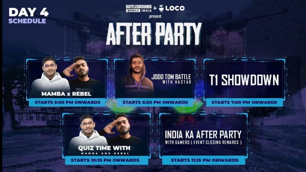 BGMI x Loco India Ki After Party: Day 4 results and overall standings