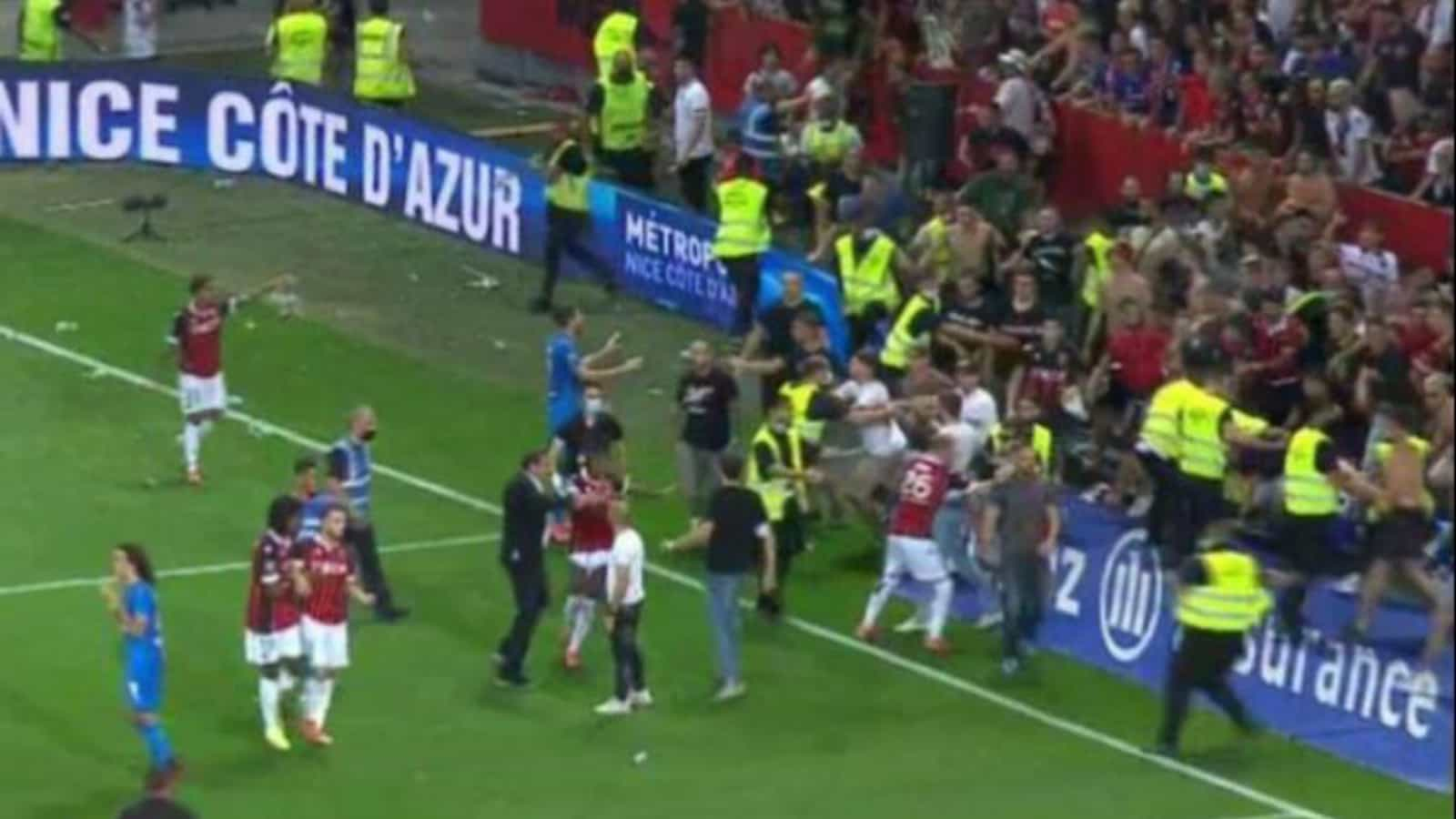 Ligue 1: Nice vs Marseille game abandoned after the fans threw bottles and invades the pitch