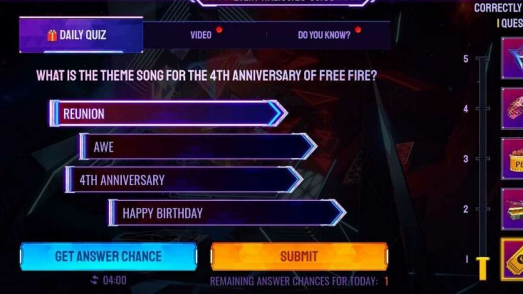 What is the theme song for the 4th Anniversary of Free Fire?