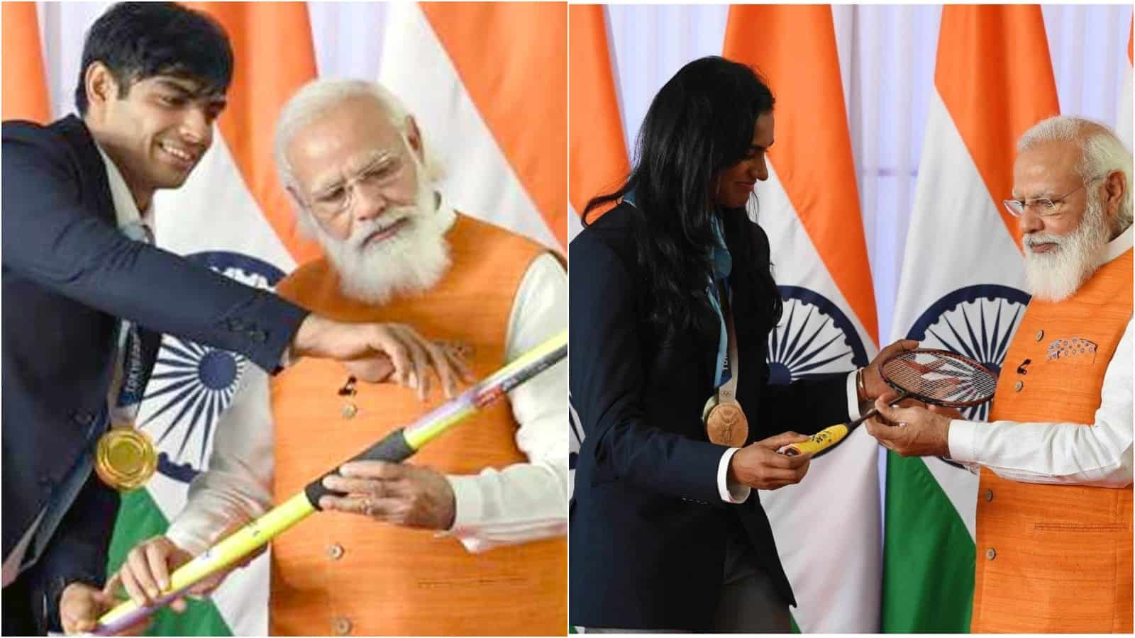 “I will auction it, no problem?” PM Narendra Modi asks victorious Olympians Neeraj Chopra, PV Sindhu and Lovlina Borgohain if he can use their personal memorabilia for a charitable cause