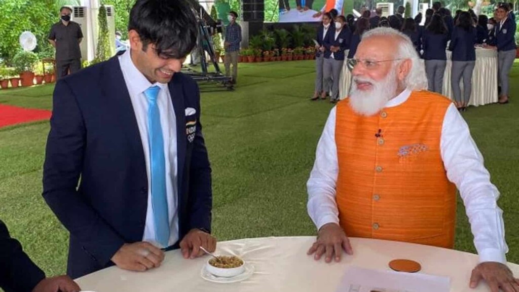 Neeraj Chopra and Narendra Modi