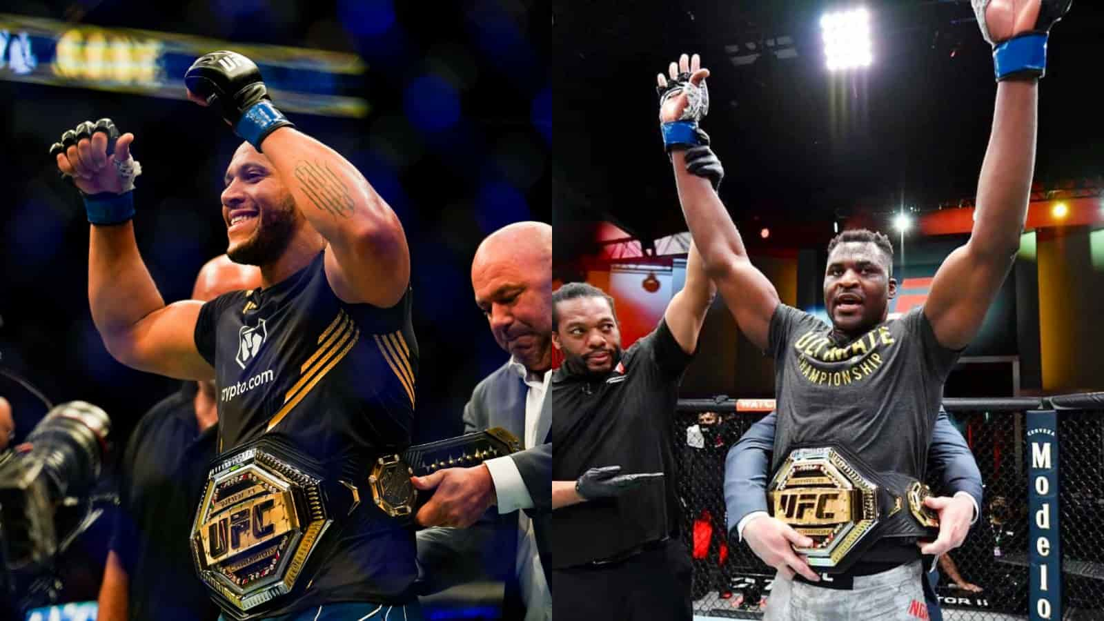 “The real belt is at home, not the one that they bought at Walmart,” Francis Ngannou takes a shot at Ciryl Gane’s interim-heavyweight belt