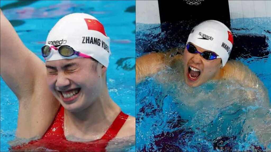 swimming at Tokyo Olympics; Yufei Zhang and Wang Shun