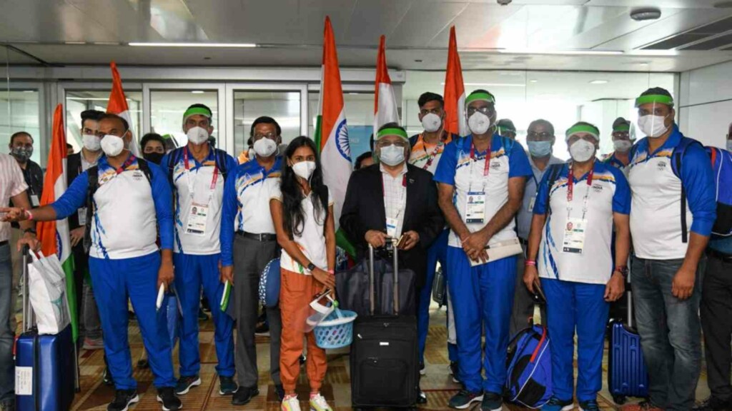 Indian Athletic Team returns from Tokyo Olympics