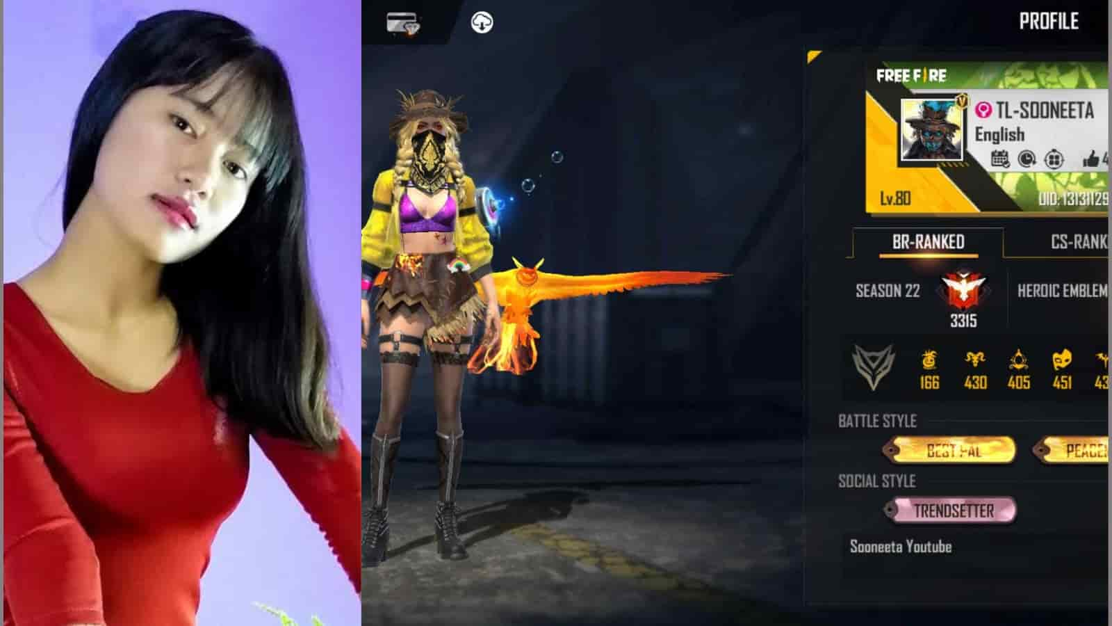 Sooneeta Free Fire ID, Stats, Monthly earnings and more for August 2021