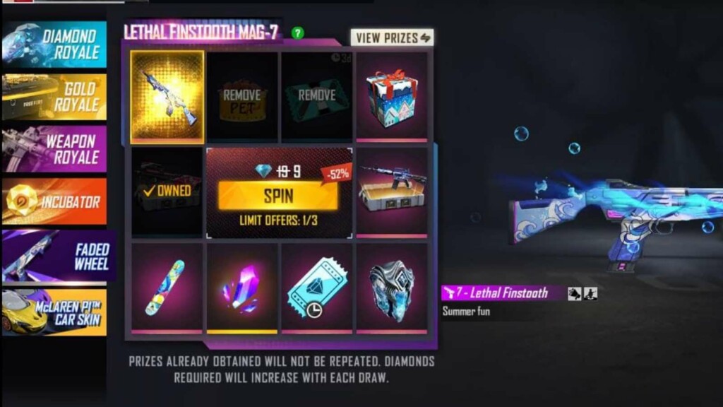 Lethal Finstooth MAG-7 in Free Fire