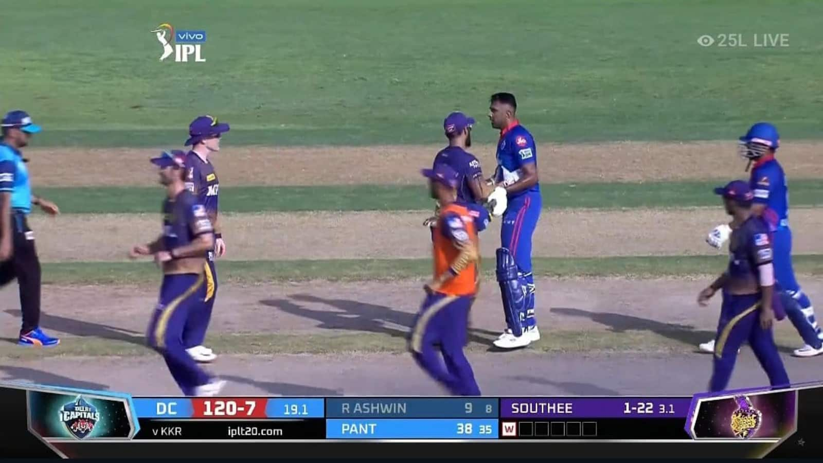 WATCH: IPL 2021 – Ravi Ashwin sends off Eoin Morgan for a duck after war of words in first innings