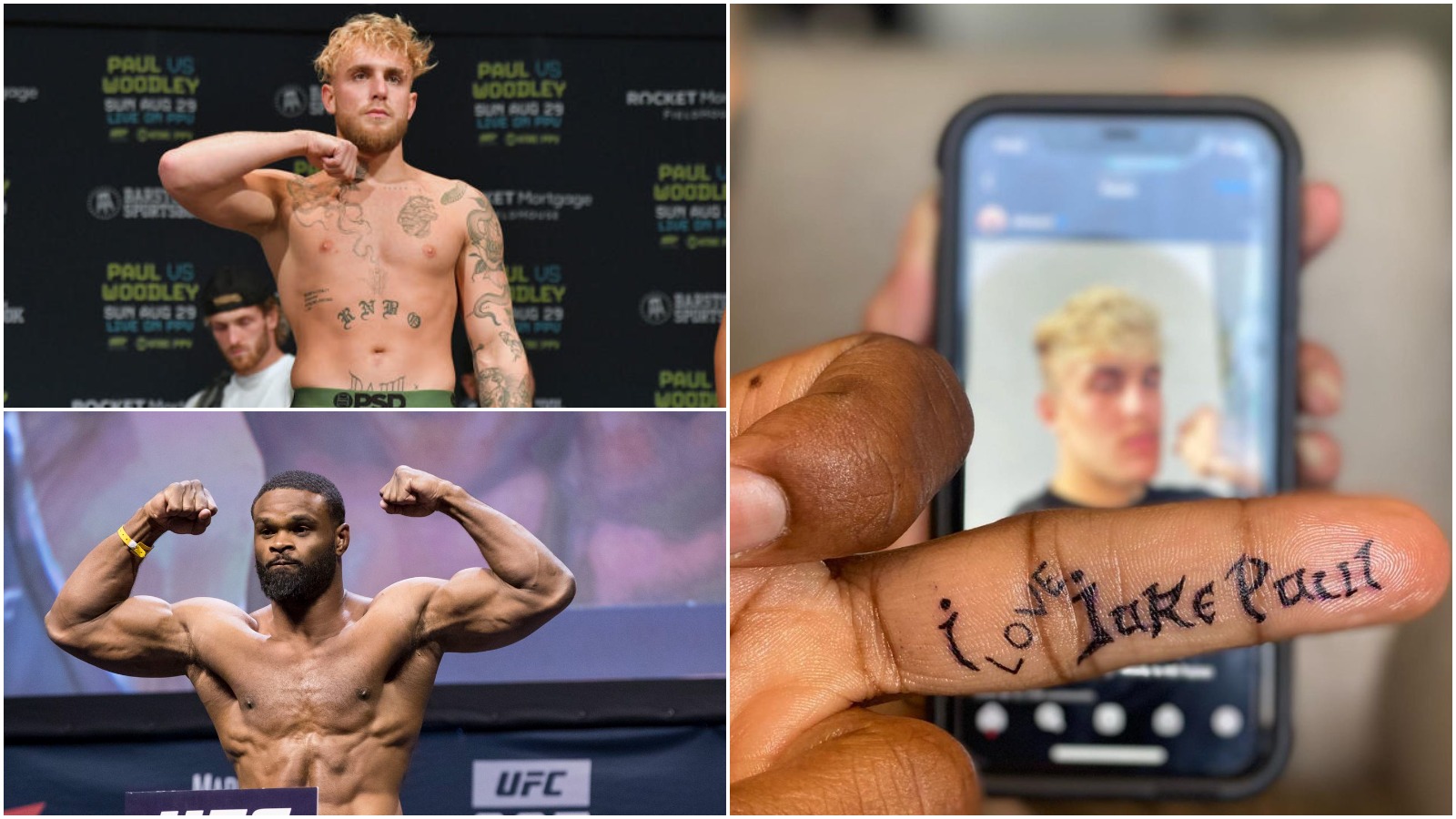 WATCH: “I love you too…Can I grab those cheeks now papi” – Jake Paul response to Tyron Woodley’s ‘I Love Jake Paul’ tattoo