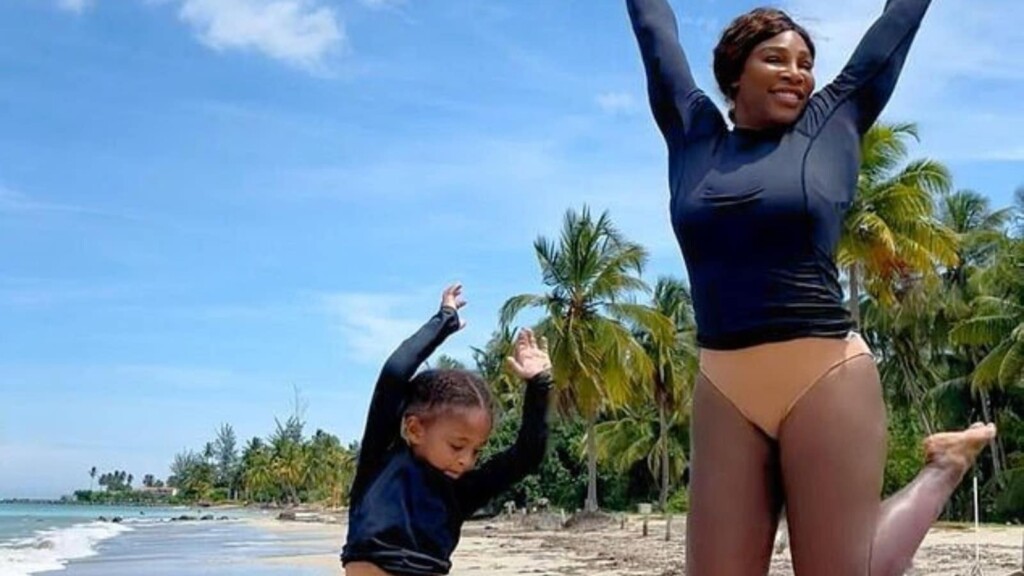 Serena Williams with daughter Olympia