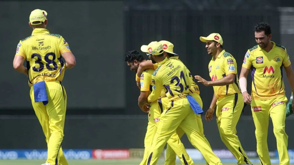 CSK celebrate Shubman Gill's wicket