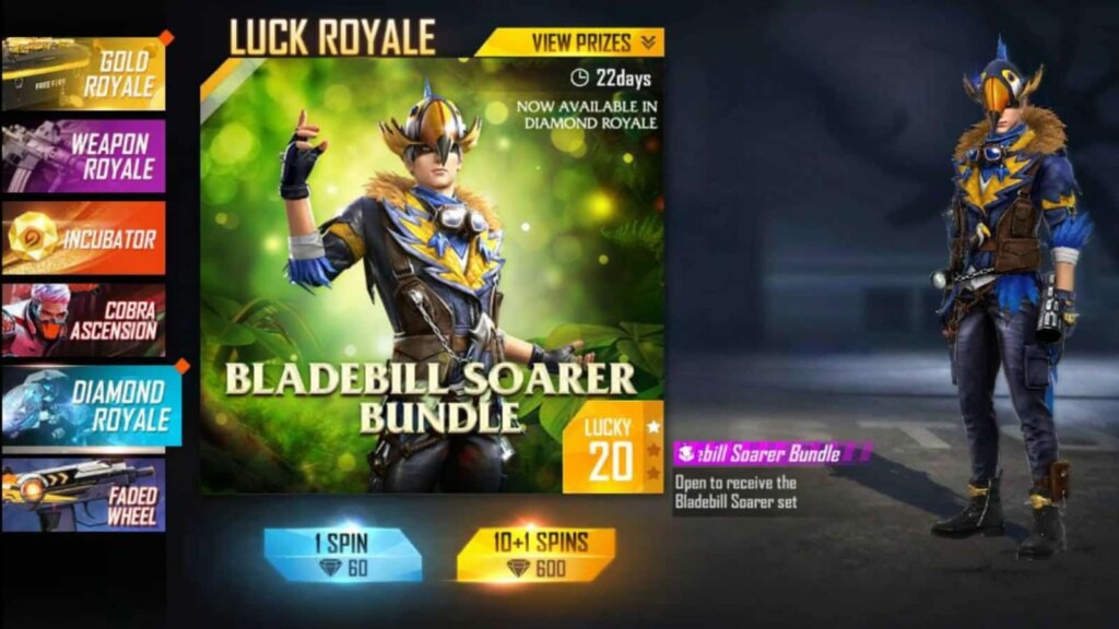 Bladebill Soarer Bundle in Free Fire