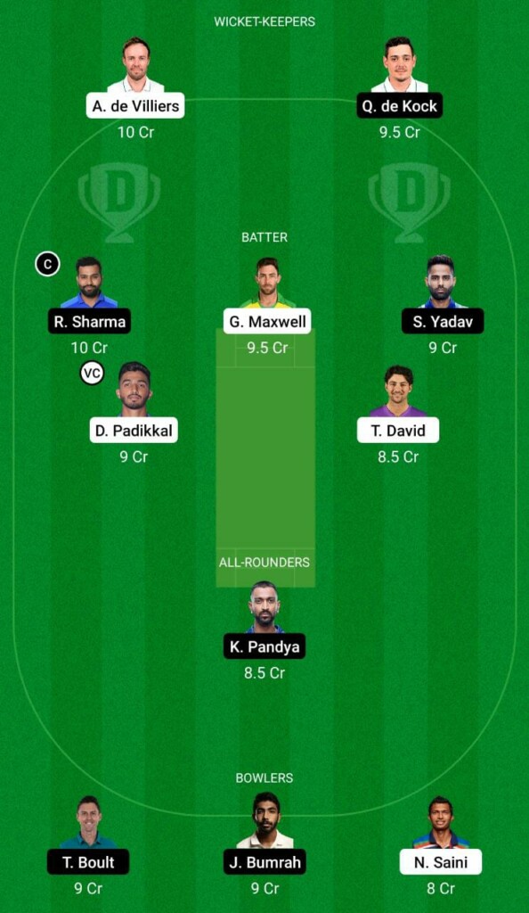 RCB vs MI Dream11