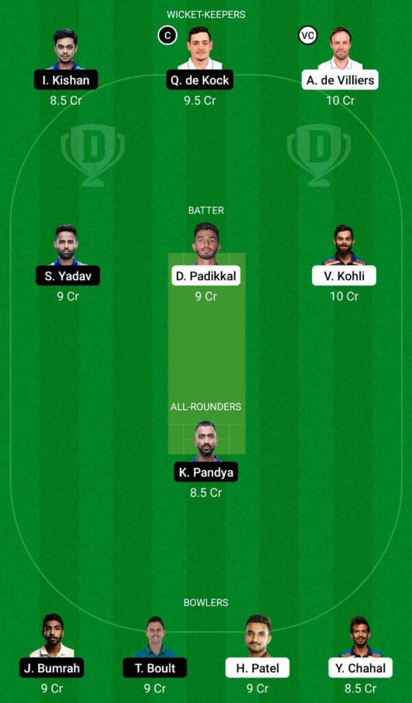 RCB vs MI Dream11