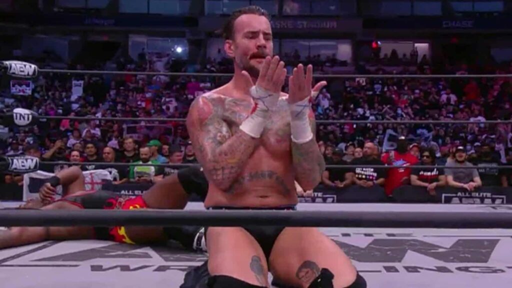 CM Punk during his match with powerhouse Hobbs