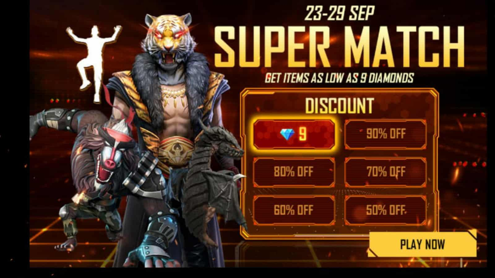 Free Fire Supermatch event: Get Elite Pass, Bundle, Pet and more for 9 diamonds only